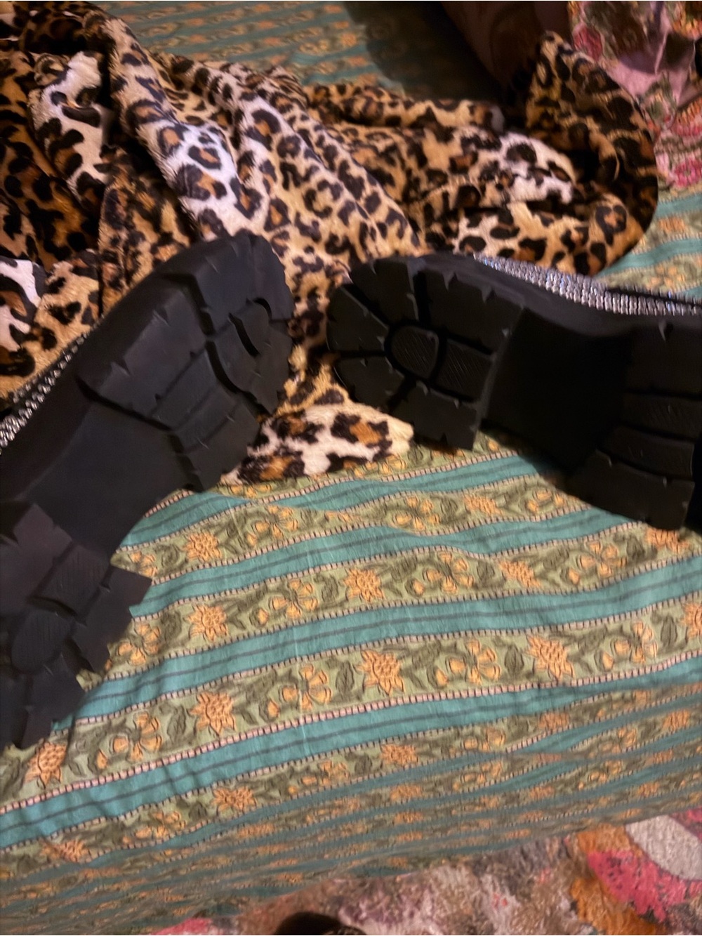 Steve Madden Black Crystal-Studded Chunky Loafers - Picture 3 of 3